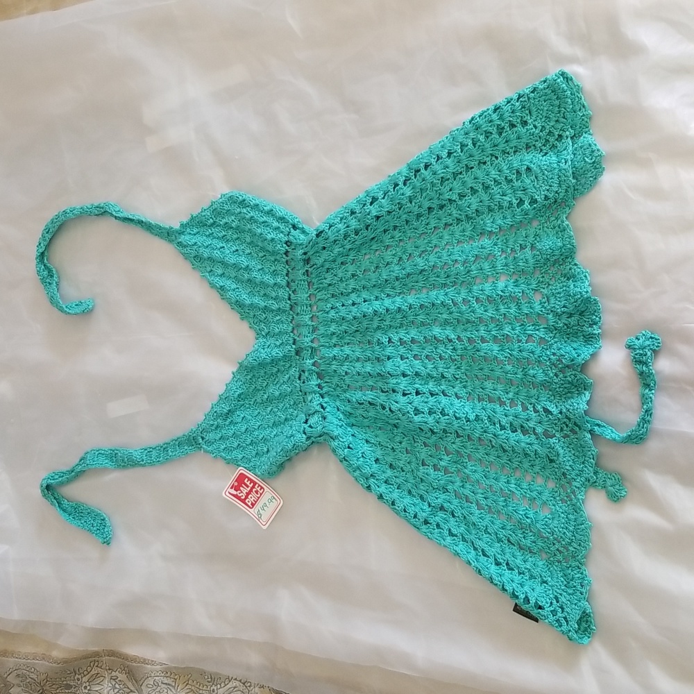 Girls - Petite - Teal blue Beach dress by Esnnay - hand stitched - NWT